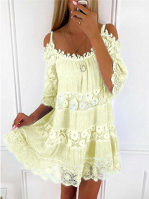 Loose Sling Half Sleeve Flower Print Dress - Mini Dresses - INS | Online Fashion Free Shipping Clothing, Dresses, Tops, Shoes - 19/06/2021 - 30-40 - Category_Mini Dresses