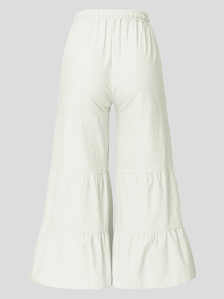 Loose Solid Elastic Waist Plus Size Wide Leg Pants - Pants - INS | Online Fashion Free Shipping Clothing, Dresses, Tops, Shoes - 20-30 - 22/07/2021 - Bottoms