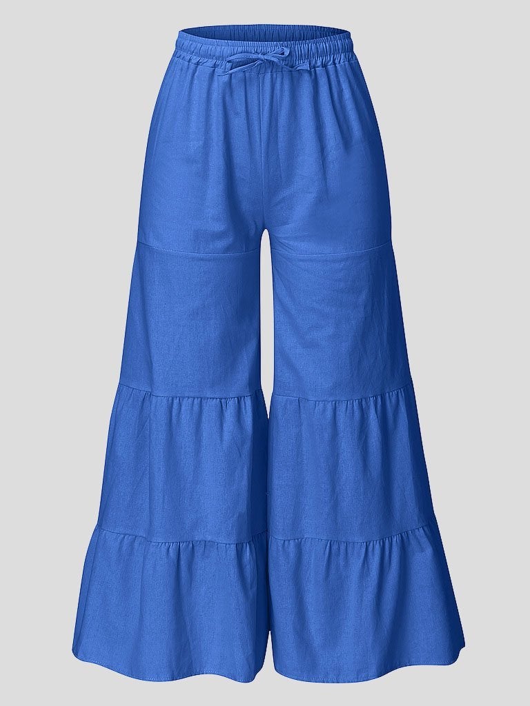Loose Solid Elastic Waist Plus Size Wide Leg Pants - Pants - INS | Online Fashion Free Shipping Clothing, Dresses, Tops, Shoes - 20-30 - 22/07/2021 - Bottoms
