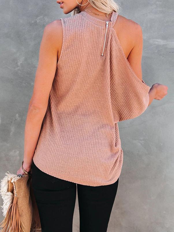 Loose Solid Round Neck Pit Strip Off-shoulder T-shirt - T-shirts - INS | Online Fashion Free Shipping Clothing, Dresses, Tops, Shoes - 09/07/2021 - 20-30 - color-black