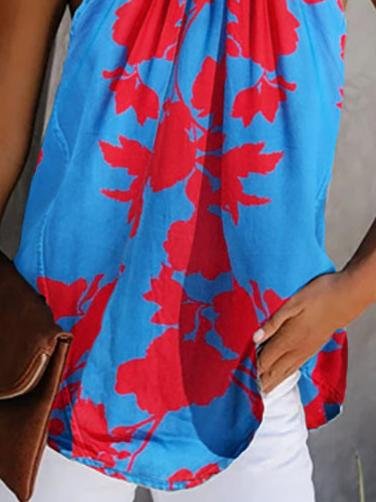 Loose Tie-dye Printed Sleeveless Halter Camisole - Tank Tops - INS | Online Fashion Free Shipping Clothing, Dresses, Tops, Shoes - 01/06/2021 - Color_Red - Season_Summer