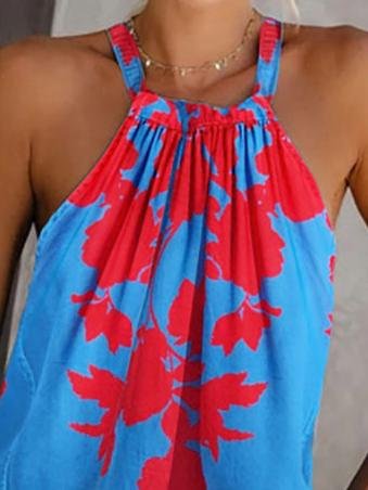 Loose Tie-dye Printed Sleeveless Halter Camisole - Tank Tops - INS | Online Fashion Free Shipping Clothing, Dresses, Tops, Shoes - 01/06/2021 - Color_Red - Season_Summer