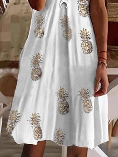 Loose V-Neck Printed Suspender Dress - Mini Dresses - INS | Online Fashion Free Shipping Clothing, Dresses, Tops, Shoes - 06/07/2021 - 10-20 - Category_Mini Dresses