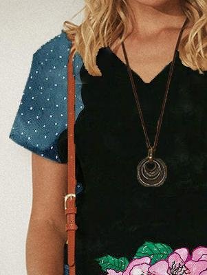 Loose V-neck Pullover Print Dresses - Mini Dresses - INS | Online Fashion Free Shipping Clothing, Dresses, Tops, Shoes - 18/06/2021 - 20-30 - color-green