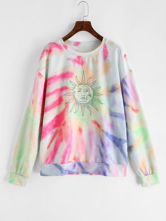 Lou-Ann Vecchia Drop Shoulder Sun Tie Dye Sweatshirt - INS | Online Fashion Free Shipping Clothing, Dresses, Tops, Shoes