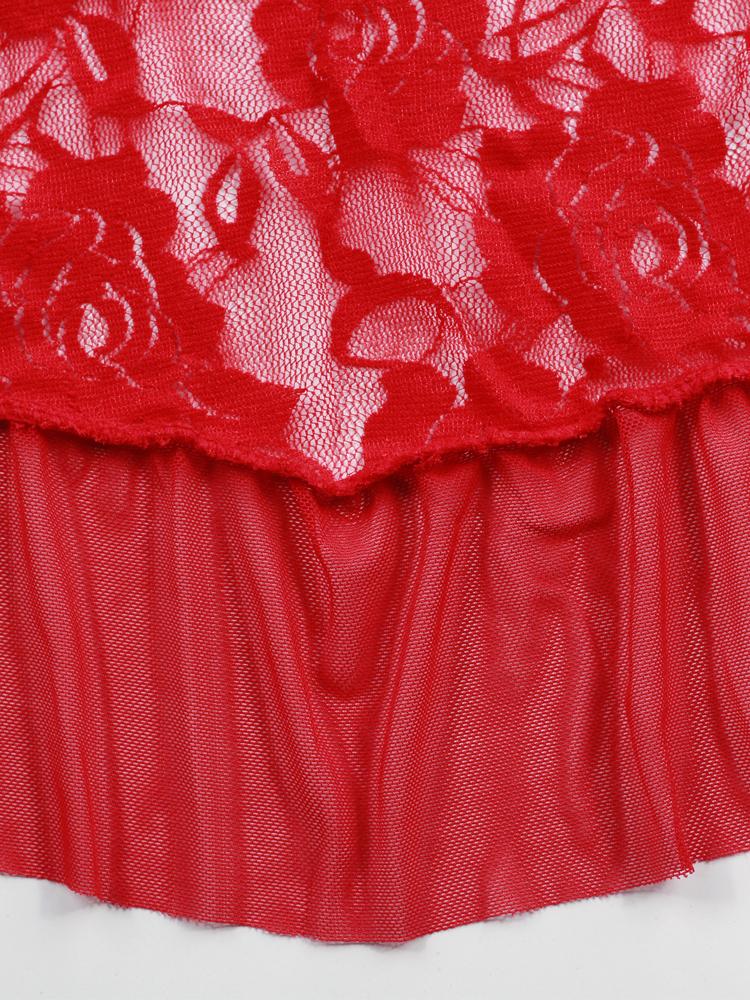 Mesh Lace Rose Flower Lingeries Dress - Lingeries - INS | Online Fashion Free Shipping Clothing, Dresses, Tops, Shoes - 07/06/2021 - Category_ Lingeries - Color_Black