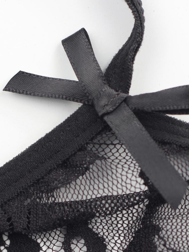 Mesh Lace Rose Flower Lingeries Dress - Lingeries - INS | Online Fashion Free Shipping Clothing, Dresses, Tops, Shoes - 07/06/2021 - Category_ Lingeries - Color_Black