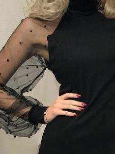 Mesh Pearl Long Sleeve Slim Mini Dress - Mini Dresses - INS | Online Fashion Free Shipping Clothing, Dresses, Tops, Shoes - 06/07/2021 - 10-20 - color-black