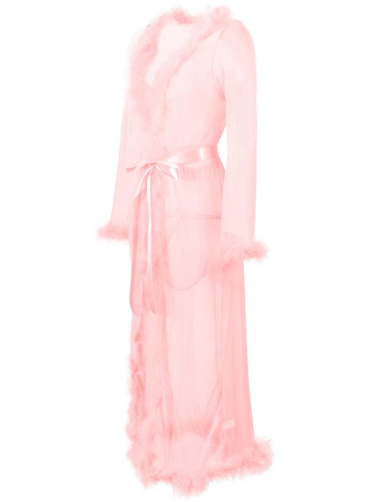 Mesh Plush Lingeries Long Dress - Lingeries - INS | Online Fashion Free Shipping Clothing, Dresses, Tops, Shoes - 07/06/2021 - Category_ Lingeries - Color_Pink