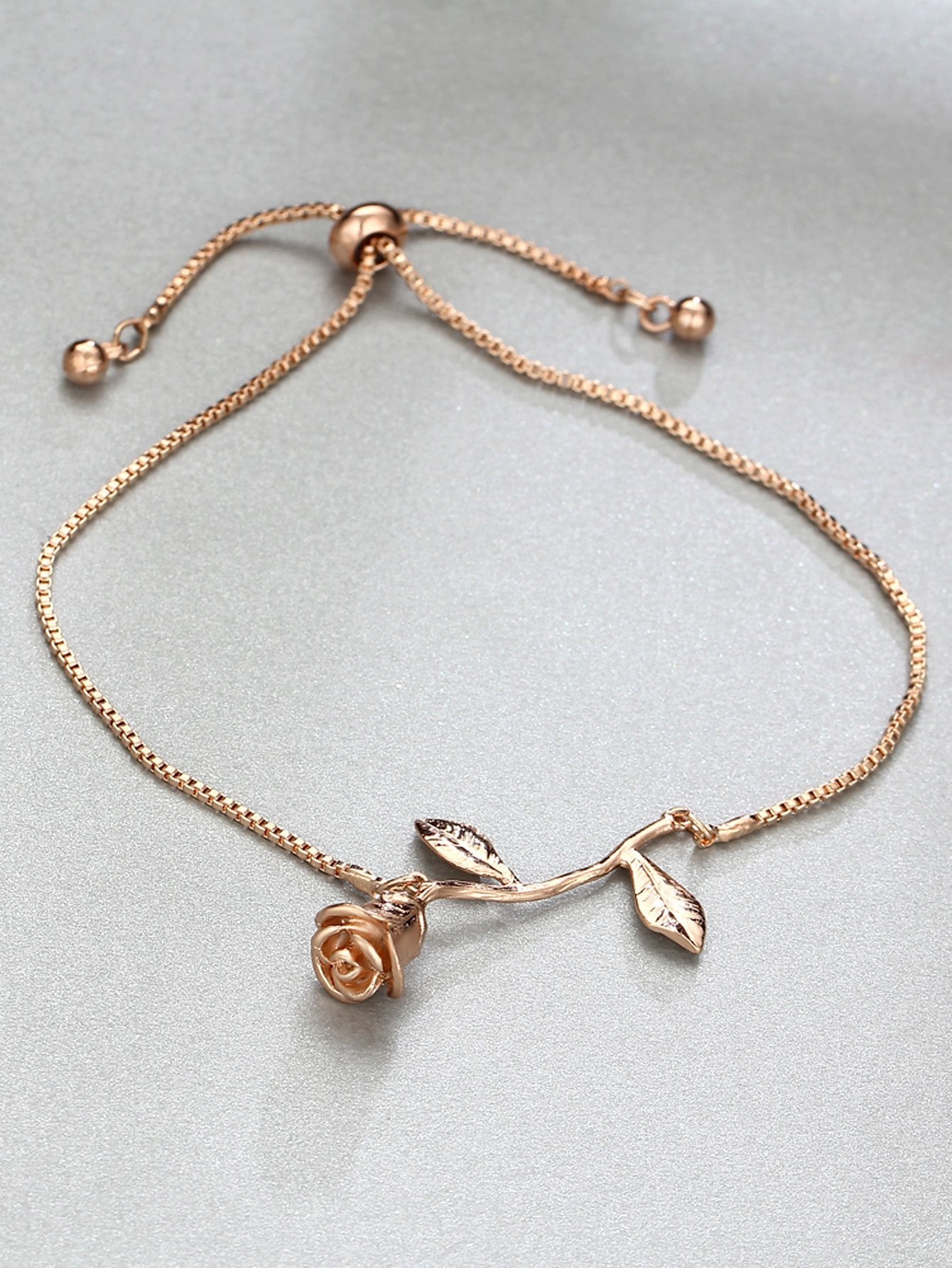 Metal Rose Detail Link Bracelet 1pc - INS | Online Fashion Free Shipping Clothing, Dresses, Tops, Shoes