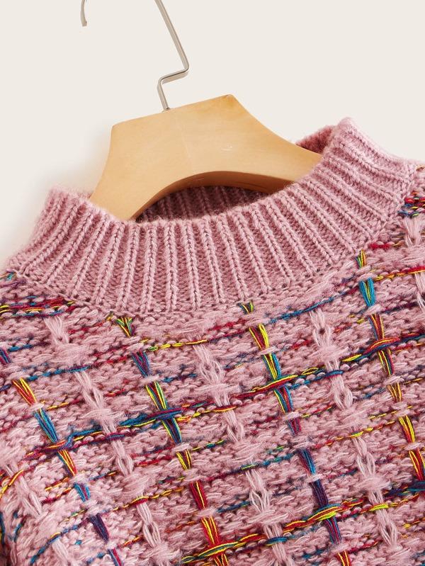Mock-neck Boucle Knit Sweater - INS | Online Fashion Free Shipping Clothing, Dresses, Tops, Shoes