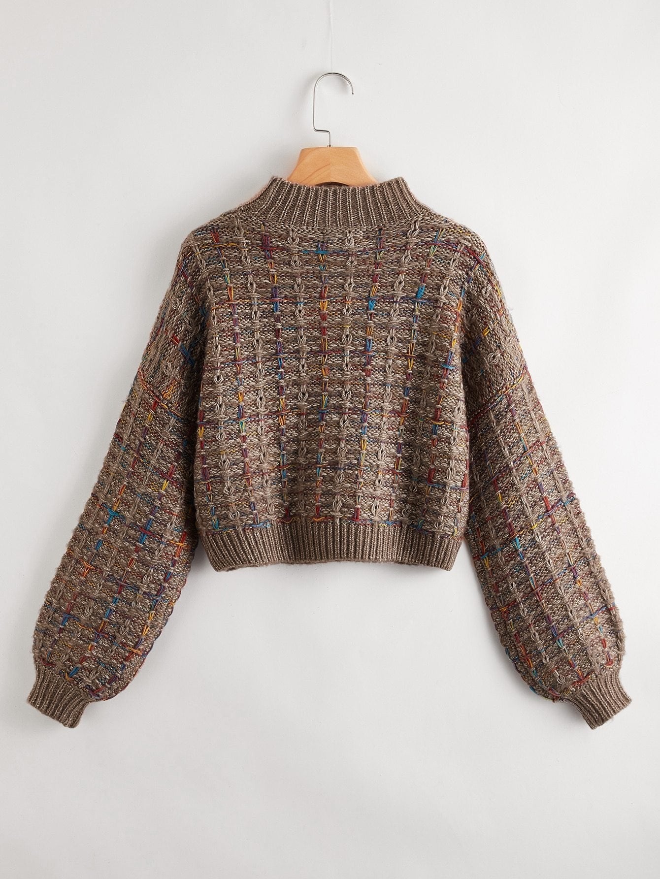 Mock-neck Boucle Knit Sweater - INS | Online Fashion Free Shipping Clothing, Dresses, Tops, Shoes