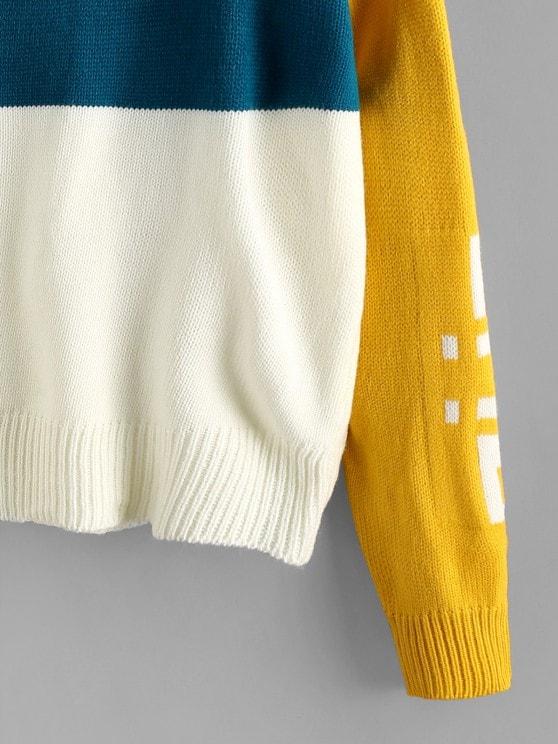 Mock Neck Colorblock Stripes Sweater - INS | Online Fashion Free Shipping Clothing, Dresses, Tops, Shoes