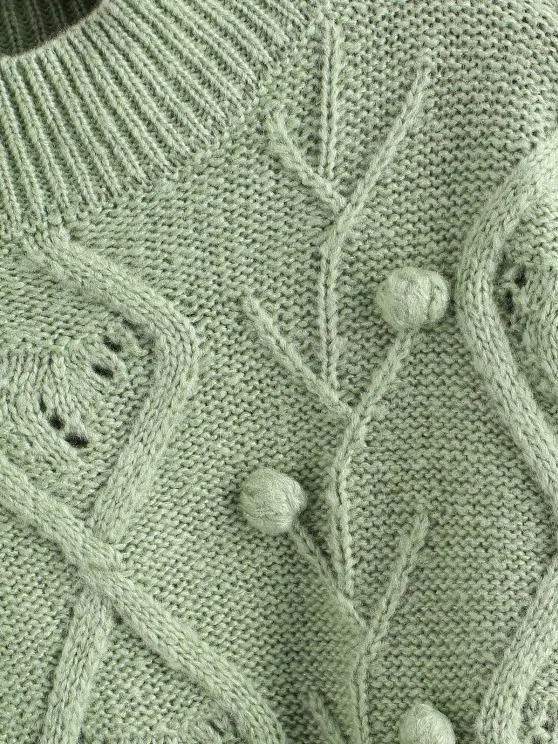 Mock Neck Dotted Bubble Mixed Knit Sweater - INS | Online Fashion Free Shipping Clothing, Dresses, Tops, Shoes