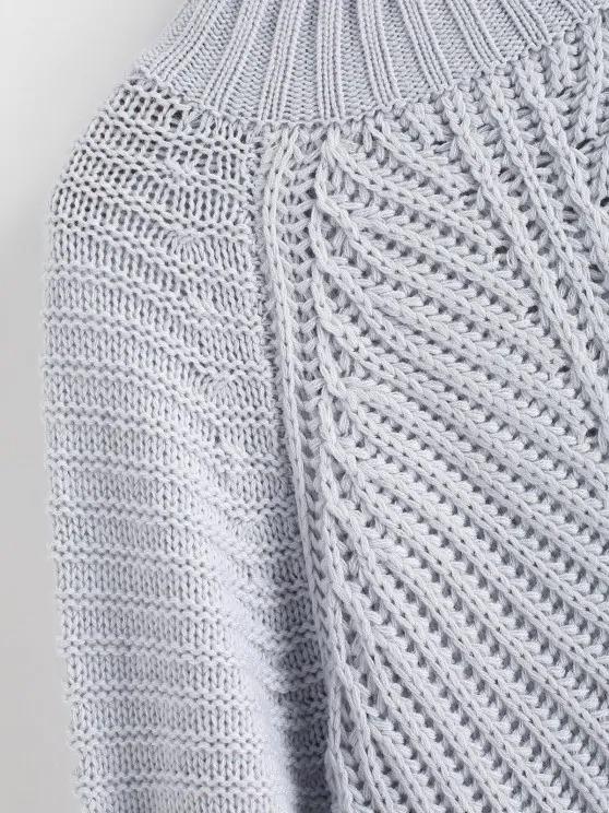 Mock Neck Raglan Sleeve Chunky Sweater - INS | Online Fashion Free Shipping Clothing, Dresses, Tops, Shoes