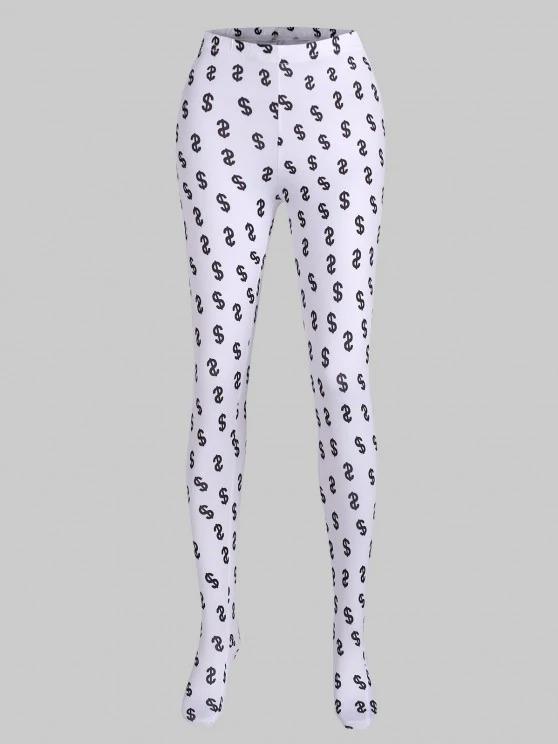 Money Print Full Foot Leggings - INS | Online Fashion Free Shipping Clothing, Dresses, Tops, Shoes