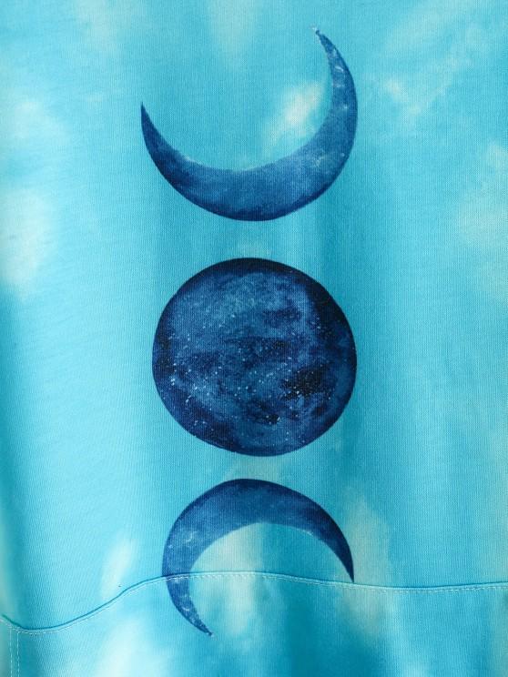 Moon Graphic Tie Dye Oversize Hoodie - INS | Online Fashion Free Shipping Clothing, Dresses, Tops, Shoes