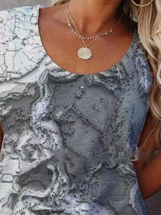 Multicolor Abstract Print Loose Round Neck Tank Tops - Tank Tops - INS | Online Fashion Free Shipping Clothing, Dresses, Tops, Shoes - 08/06/2021 - Category_Tank Tops - Color_Gray