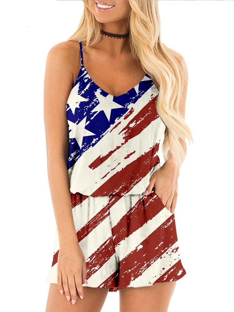 Multicolor Printed Loose Sling Jumpsuit - Jumpsuits - INS | Online Fashion Free Shipping Clothing, Dresses, Tops, Shoes - 31/05/2021 - Bottoms - Category_Jumpsuits