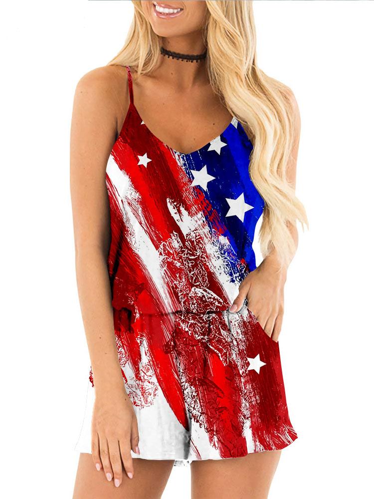 Multicolor Printed Loose Sling Jumpsuit - Jumpsuits - INS | Online Fashion Free Shipping Clothing, Dresses, Tops, Shoes - 31/05/2021 - Bottoms - Category_Jumpsuits