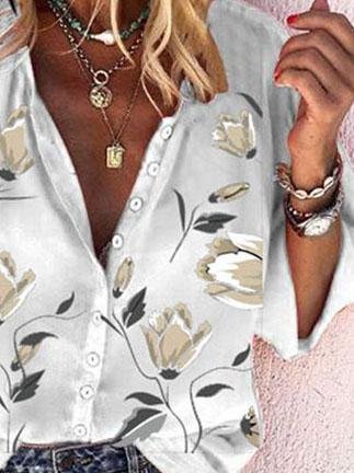 Nine-quarter Sleeves Printed Loose Blouses - Blouses - INS | Online Fashion Free Shipping Clothing, Dresses, Tops, Shoes - 07/06/2021 - BLO2106070045 - Category_Blouses