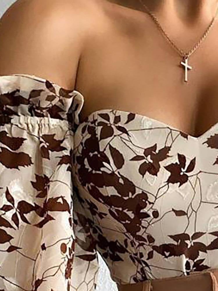 Off Shoulder Lantern Sleeve Blouse - Blouses - INS | Online Fashion Free Shipping Clothing, Dresses, Tops, Shoes - 29/04/2021 - BLO210429040 - Blouses