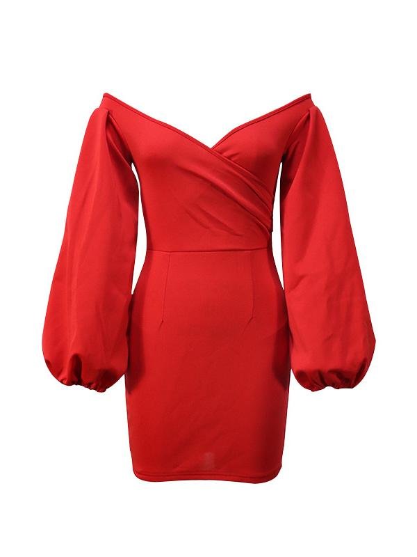 Off Shoulder Puff Sleeve Bag Hip Mini Dress - Mini Dresses - INS | Online Fashion Free Shipping Clothing, Dresses, Tops, Shoes - 23/04/2021 - Catagory_Mini Dresses - Color_Black