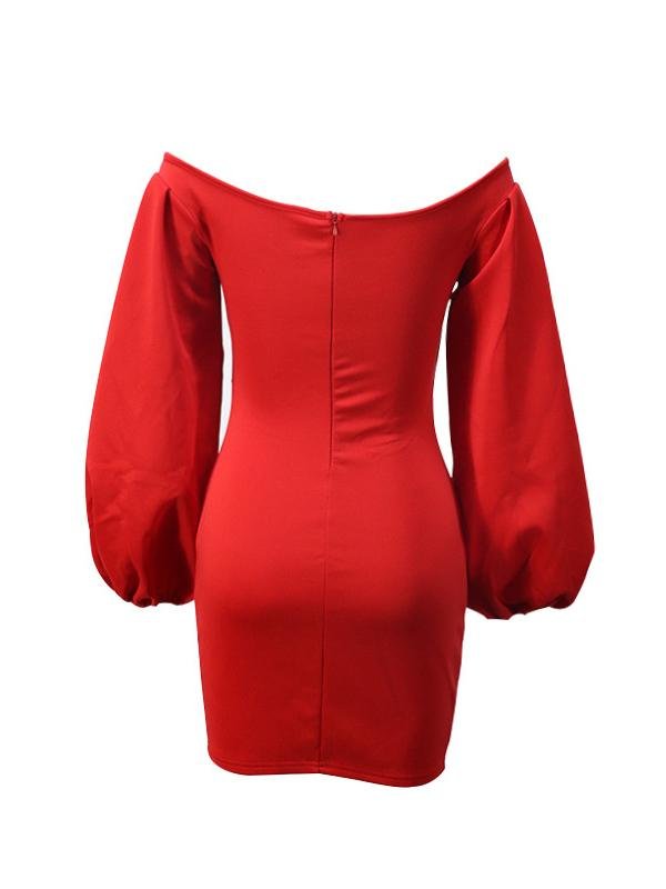 Off Shoulder Puff Sleeve Bag Hip Mini Dress - Mini Dresses - INS | Online Fashion Free Shipping Clothing, Dresses, Tops, Shoes - 23/04/2021 - Catagory_Mini Dresses - Color_Black