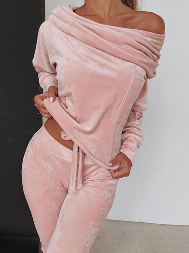 Off Shoulder Ruched Top & Pant Sets - Sets - INS | Online Fashion Free Shipping Clothing, Dresses, Tops, Shoes - 02/19/2021 - 2 piece sets - Autumn