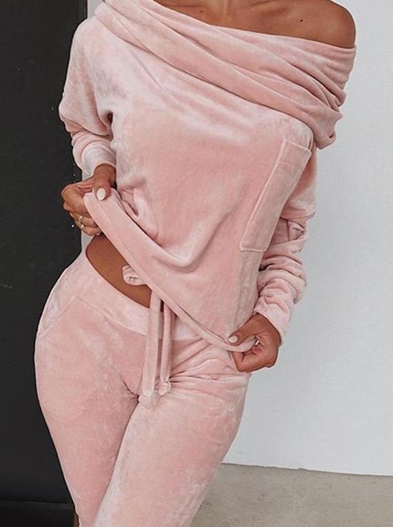 Off Shoulder Ruched Top & Pant Sets - Sets - INS | Online Fashion Free Shipping Clothing, Dresses, Tops, Shoes - 02/19/2021 - 2 piece sets - Autumn