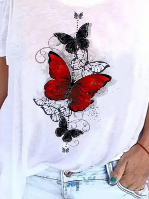 Off-shoulder Short-sleeved Print T-shirt - T-shirts - INS | Online Fashion Free Shipping Clothing, Dresses, Tops, Shoes - 10-20 - 21/06/2021 - color-black