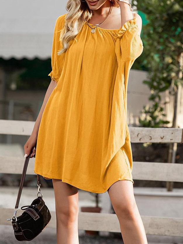 Off-the-shoulder Lace-up Halter Ruffle Mini Dress - Mini Dresses - INS | Online Fashion Free Shipping Clothing, Dresses, Tops, Shoes - 09/04/2021 - Blue - Color_Black