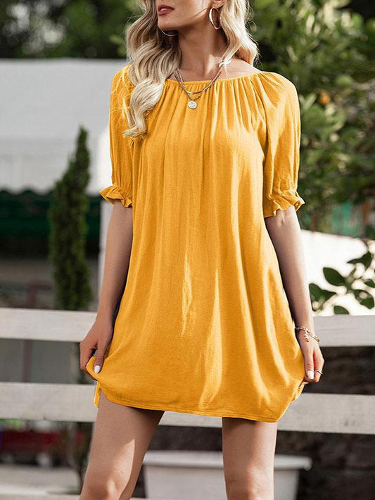 Off-the-shoulder Lace-up Halter Ruffle Mini Dress - Mini Dresses - INS | Online Fashion Free Shipping Clothing, Dresses, Tops, Shoes - 09/04/2021 - Blue - Color_Black