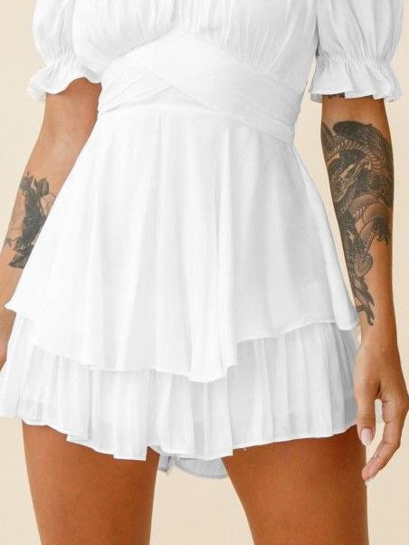 Off The Shoulder Lantern Lotus Leaf Sleeve Jumpsuit - Jumpsuits & Rompers - INS | Online Fashion Free Shipping Clothing, Dresses, Tops, Shoes - 28/06/2021 - 30-40 - Bottom