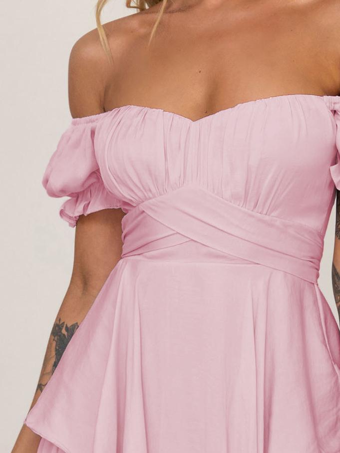 Off The Shoulder Lantern Lotus Leaf Sleeve Jumpsuit - Jumpsuits & Rompers - INS | Online Fashion Free Shipping Clothing, Dresses, Tops, Shoes - 28/06/2021 - 30-40 - Bottom