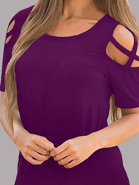 Off The Shoulder Round Neck Short Sleeve Dress - Mini Dresses - INS | Online Fashion Free Shipping Clothing, Dresses, Tops, Shoes - 07/06/2021 - Category_Mini Dresses - Color_Blue