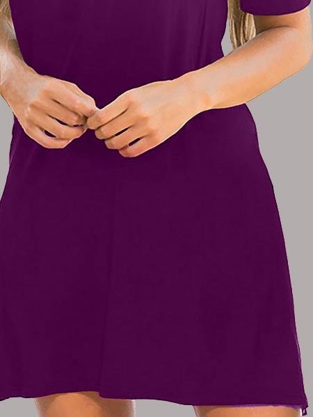 Off The Shoulder Round Neck Short Sleeve Dress - Mini Dresses - INS | Online Fashion Free Shipping Clothing, Dresses, Tops, Shoes - 07/06/2021 - Category_Mini Dresses - Color_Blue