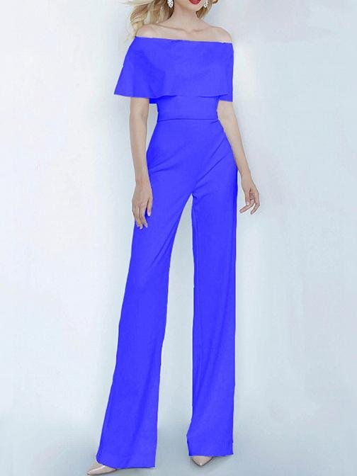 One-shoulder Short Sleeve Solid Fashion Jumpsuit - Jumpsuits & Rompers - INS | Online Fashion Free Shipping Clothing, Dresses, Tops, Shoes - 01/07/2021 - 20-30 - Bottoms