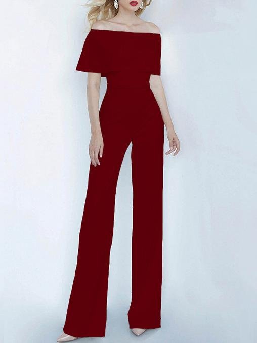One-shoulder Short Sleeve Solid Fashion Jumpsuit - Jumpsuits & Rompers - INS | Online Fashion Free Shipping Clothing, Dresses, Tops, Shoes - 01/07/2021 - 20-30 - Bottoms