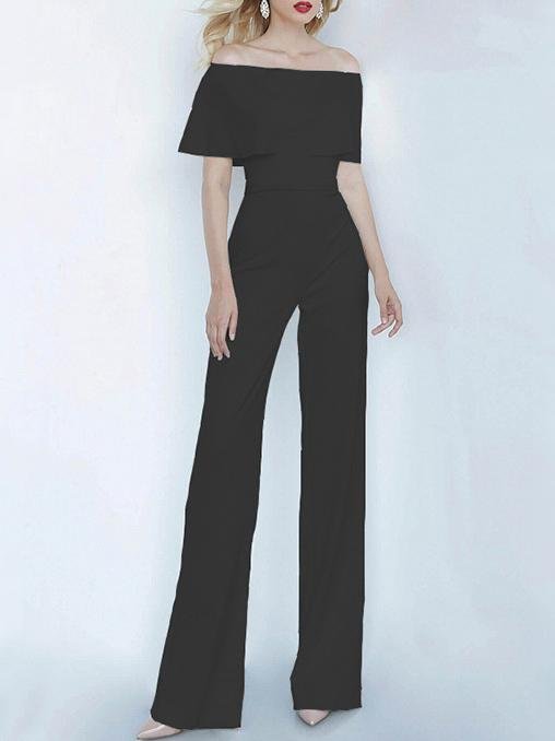 One-shoulder Short Sleeve Solid Fashion Jumpsuit - Jumpsuits & Rompers - INS | Online Fashion Free Shipping Clothing, Dresses, Tops, Shoes - 01/07/2021 - 20-30 - Bottoms