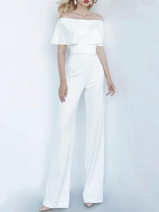 One-shoulder Short Sleeve Solid Fashion Jumpsuit - Jumpsuits & Rompers - INS | Online Fashion Free Shipping Clothing, Dresses, Tops, Shoes - 01/07/2021 - 20-30 - Bottoms