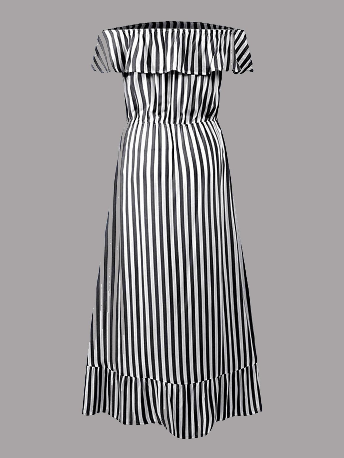 One-shoulder Stripe Slit Irregular Long Skirt - Maxi Dresses - INS | Online Fashion Free Shipping Clothing, Dresses, Tops, Shoes - 09/06/2021 - Color_Black - Color_Blue