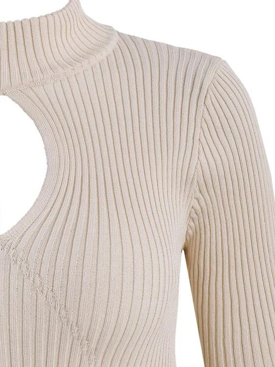 Open Back Ribbed Tie Cut Out Knitwear - INS | Online Fashion Free Shipping Clothing, Dresses, Tops, Shoes