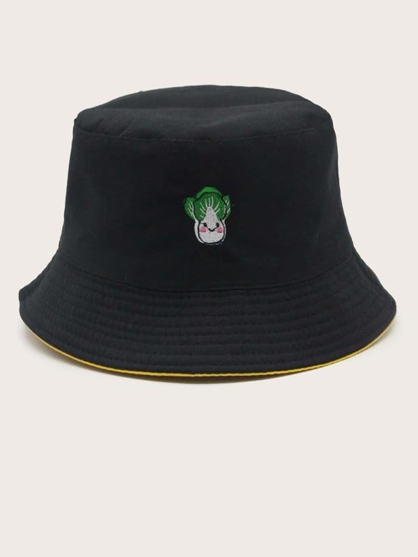 Pig Embroidery Bucket Hat - INS | Online Fashion Free Shipping Clothing, Dresses, Tops, Shoes