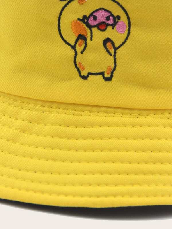 Pig Embroidery Bucket Hat - INS | Online Fashion Free Shipping Clothing, Dresses, Tops, Shoes