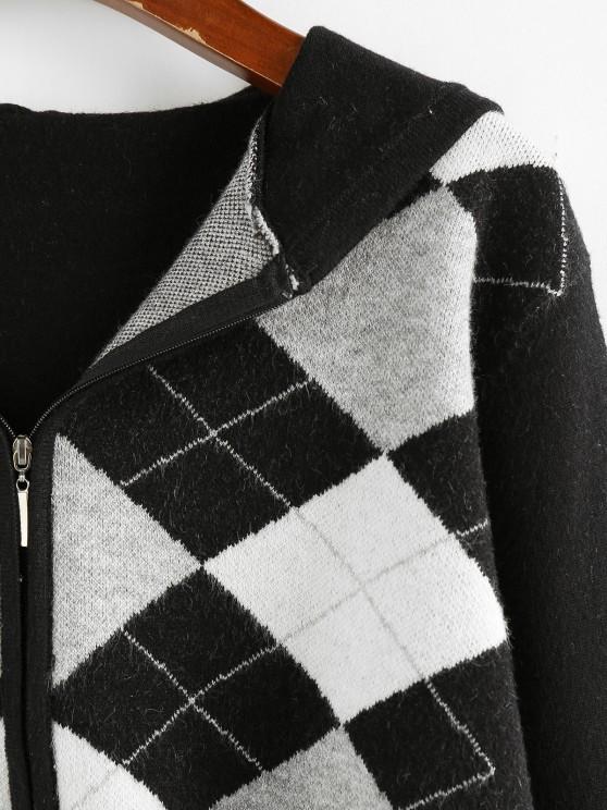 Plaid Hooded Zip Up Crop Cardigan - INS | Online Fashion Free Shipping Clothing, Dresses, Tops, Shoes