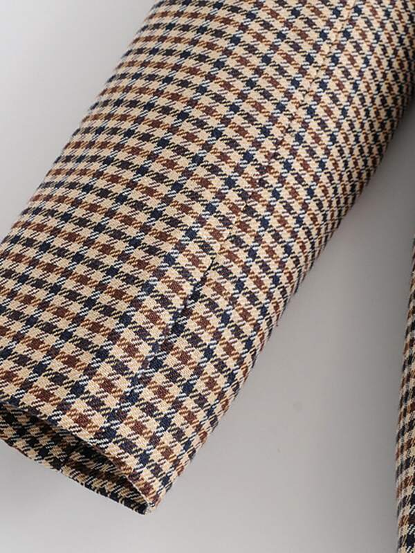 Plaid Lapel Collar Double Breasted Blazer - INS | Online Fashion Free Shipping Clothing, Dresses, Tops, Shoes