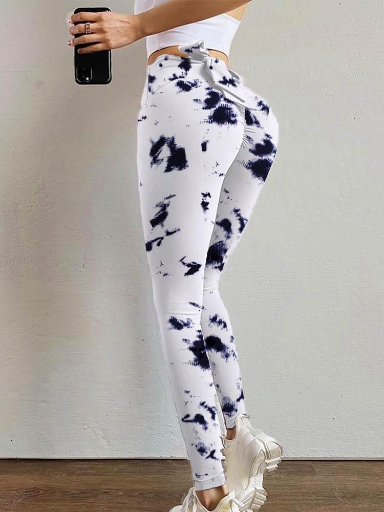 Plain Bowknot Design Cut-out Skinny Sporty Pants - Leggings - INS | Online Fashion Free Shipping Clothing, Dresses, Tops, Shoes - 04/05/2021 - Color_Gray - Color_White