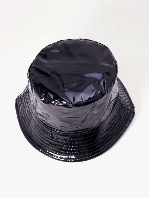 Plain PU Bucket Hat - INS | Online Fashion Free Shipping Clothing, Dresses, Tops, Shoes