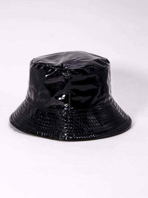 Plain PU Bucket Hat - INS | Online Fashion Free Shipping Clothing, Dresses, Tops, Shoes